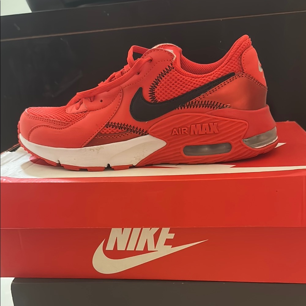 Nike Air Max Crimson and Black Sneakers